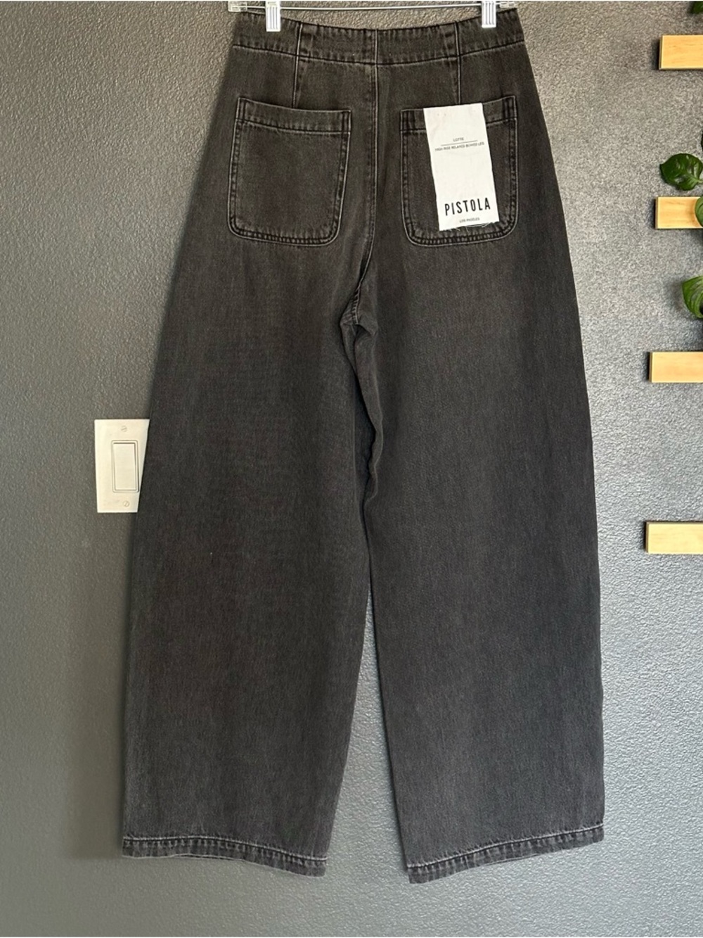 Pistola Lottie High Rise Relaxed Bowed Leg Jeans Zen Black Size 26 NWT - Picture 4 of 10